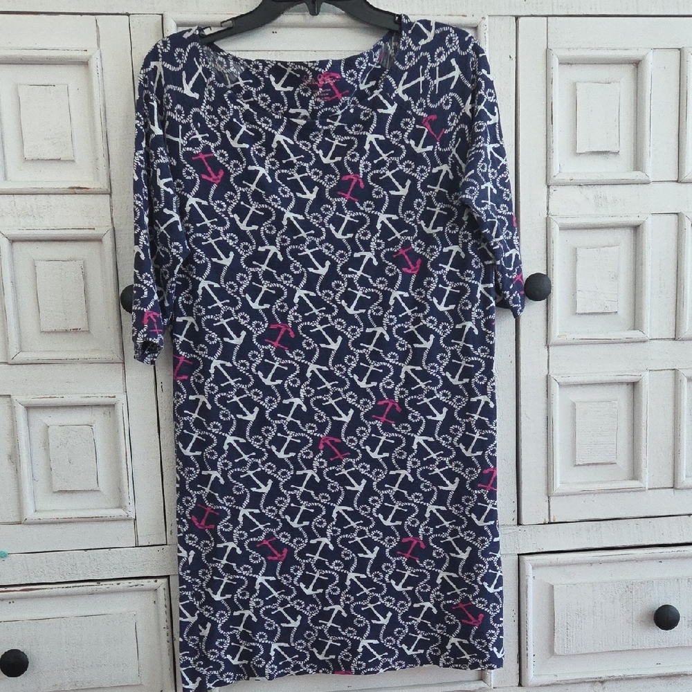 Lilly Pulitzer Navy and Pink Long Sleeve Dress